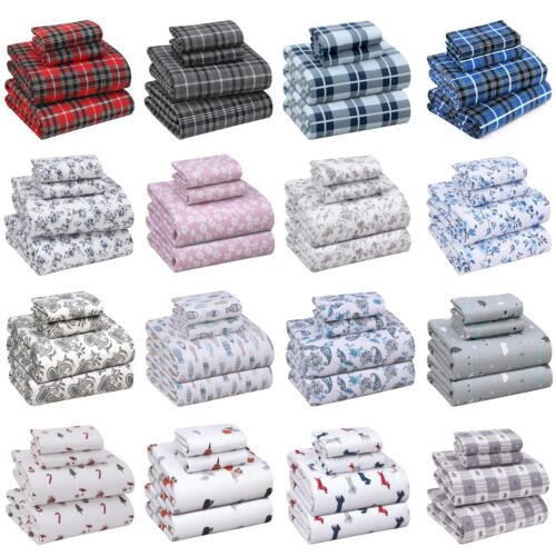 100% Cotton Flannel Sheet Set Deep Pockets Breathable Warm 170 GSM Cozy Soft - Image 2