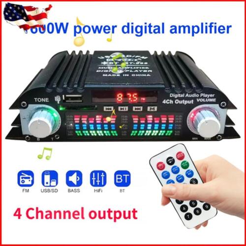 1600W 4Channel bluetooth Mini HIFI Power Amplifier Audio Stereo Amp Home Car FM - Image 2