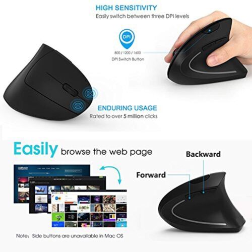 Ergonomic Vertical Wireless Rechargeable Mouse - Comfortable, Efficient - Image 2