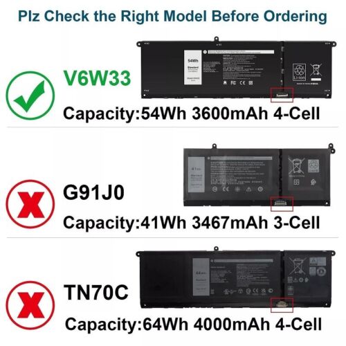 Genuine V6W33 Battery For Dell Inspiron 3510 5510 Latitude 3320 3330 Vostro 3515 - Image 2