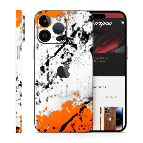 Phone Vinyl Skins Grunge Orange & Black Decal