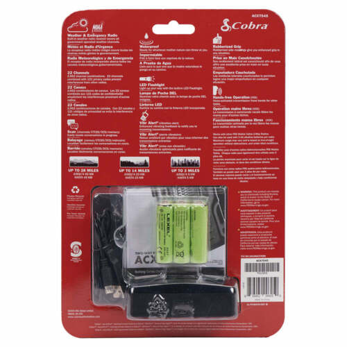 COBRA ACXT545 Walkie Talkies WaterProof Rechargeable 28-Mile 2-Way Radios 2 Pack - Image 7