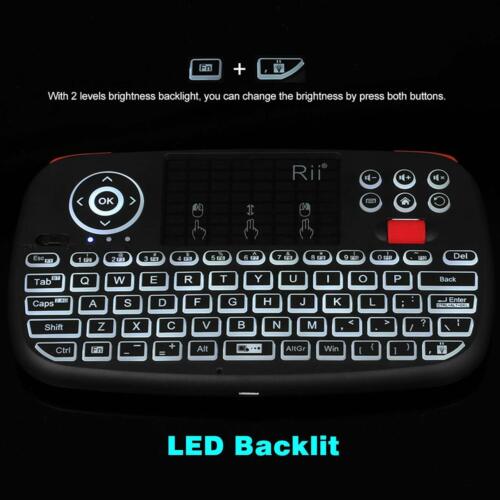 Rii i4 (Bluetooth + 2.4GHz) Blacklit Portable Mini Keyboard with Scroll wheel - Image 2