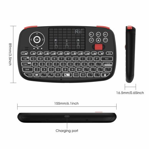 Rii i4 (Bluetooth + 2.4GHz) Blacklit Portable Mini Keyboard with Scroll wheel - Image 10