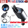 Retractable Car Charger 4 in 1 Fast Car Phone Charger 120W With USB Type C Cable Retractable Car Charger 4 in 1 Fast Car Phone Charger 120W With USB Type C Cable