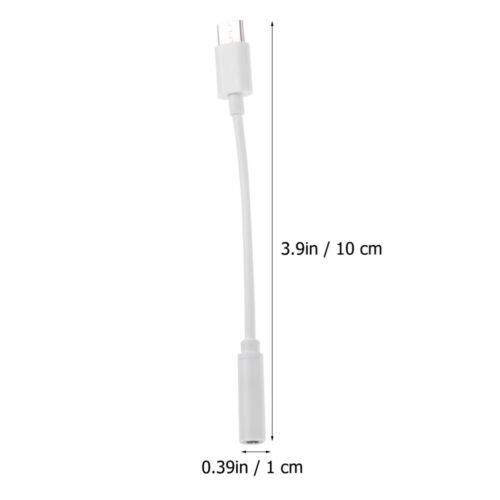 2Pcs White Type-C to 3.5MM Data Cable Converter for Mobile Phone Earphones