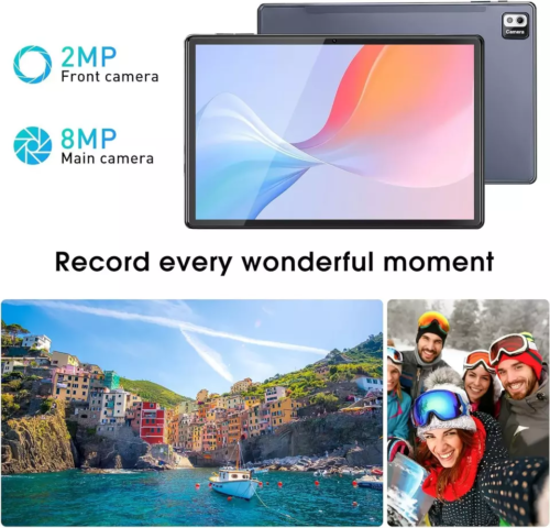 10.1" WIFI Tablet Android 12 HD 128GB Tablet Pad Quad-Core Netflix Dual Camera