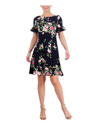 Beige Bubble Sleeve Dress High Neck A-Line Flared Cuffs Women's Fashion Clothing