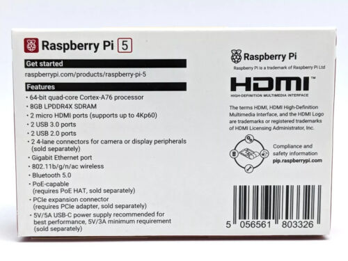 Genuine Raspberry Pi 5 | 8GB RAM | New/Unopened |  Made in UK | In Hand | SC1112