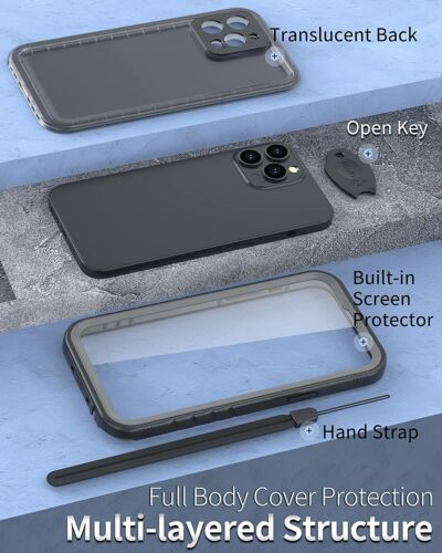 Waterproof Phone Case for iPhone 14 13 11 12 15 16 Pro Max Plus Shockproof Cover