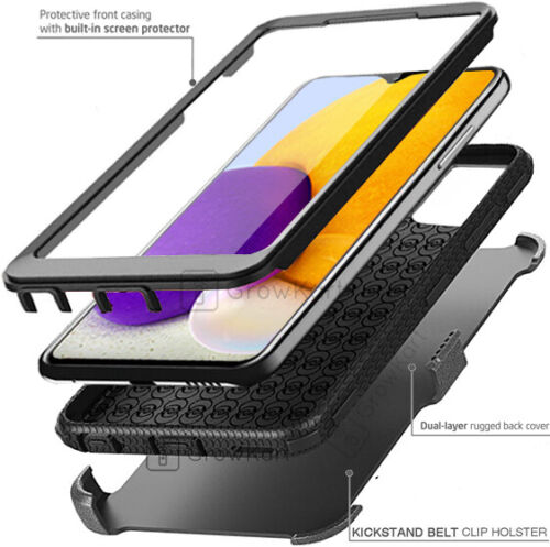 ARMOR TANK RUGGED Phone Case Cover Clip Stand Holster +BUILT IN SCREEN PROTECTOR - Image 15
