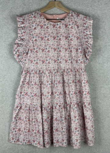 English Factory Dress Womens Medium Pink Blue Floral Cotton Garden Party NEW - Image 5