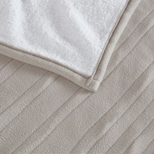 Serta Electric Blanket Fleece to Sherpa Heated Throw Blanket in Queen Twin King - Image 43
