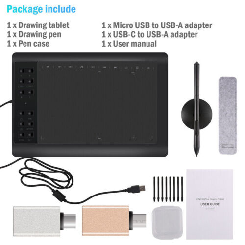10x6 inch Digital Drawing Tablet HD Screen Graphics tablet with Battery-free Pen - Image 8