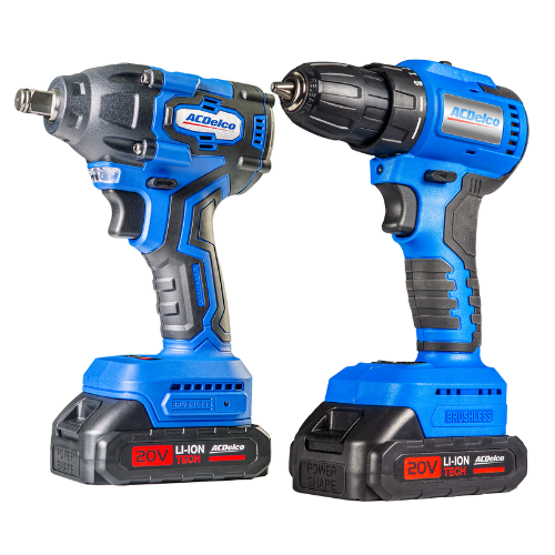ACDelco Power Tool Combo Kit with 2 Batteries Cordless Drill Impact Driver Tool - Image 2