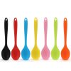 Kitchen Utensil Set of 7 Silcone Wood Handle Heat Resistant Flexible Silicone