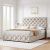 Queen Size Upholstered Platform Bed with Big Headboard, Bedroom Furniture, Velve Queen Size Upholstered Platform Bed with Big Headboard, Bedroom Furniture, Velve