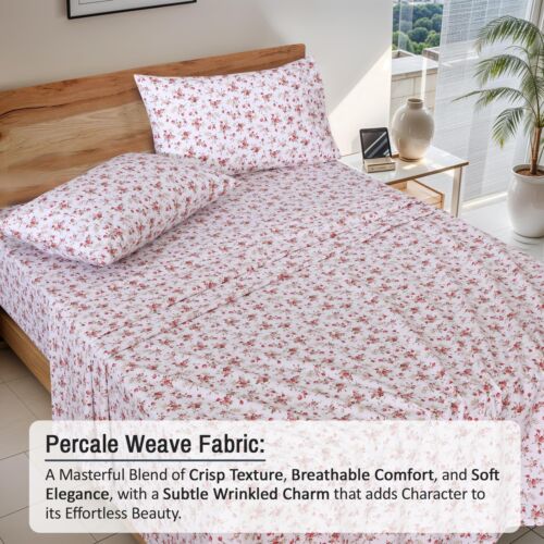 4 Piece 100% Cotton Sheet Set Deep Pocket 200 Thread Count Cozy Soft Bed Sheets - Image 13