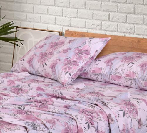 4 Piece 100% Cotton Sheet Set Deep Pocket 200 Thread Count Cozy Soft Bed Sheets - Image 47