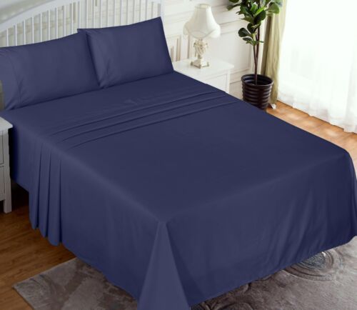 4 Piece 100% Cotton Sheet Set Deep Pocket 200 Thread Count Cozy Soft Bed Sheets - Image 54