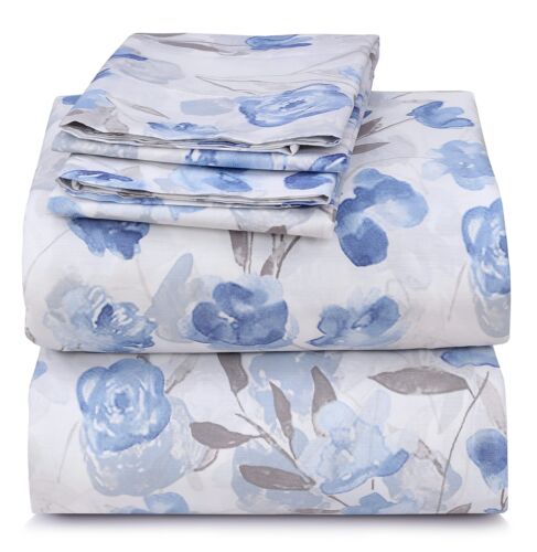 4 Piece 100% Cotton Sheet Set Deep Pocket 200 Thread Count Cozy Soft Bed Sheets - Image 84