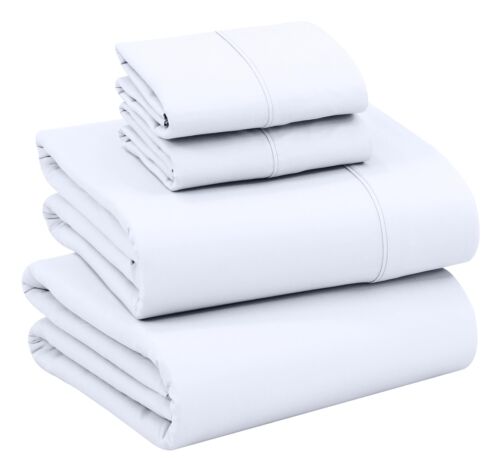 4 Piece 100% Cotton Sheet Set Deep Pocket 200 Thread Count Cozy Soft Bed Sheets - Image 99