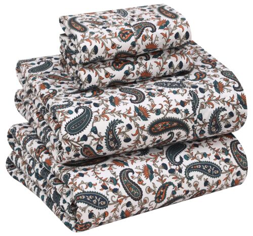 4 Piece 100% Cotton Sheet Set Deep Pocket 200 Thread Count Cozy Soft Bed Sheets - Image 116