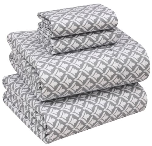 4 Piece 100% Cotton Sheet Set Deep Pocket 200 Thread Count Cozy Soft Bed Sheets - Image 192