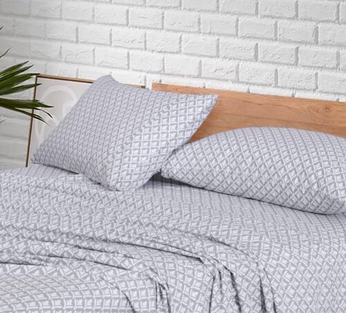 4 Piece 100% Cotton Sheet Set Deep Pocket 200 Thread Count Cozy Soft Bed Sheets - Image 201