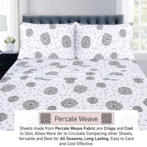 4 Piece 100% Cotton Sheet Set Deep Pocket 200 Thread Count Cozy Soft Bed Sheets - Image 224