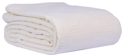 Hospital Thermal Blanket Throw Snag Free | 100% Cotton | Twin 66" x 90" | White - Image 4