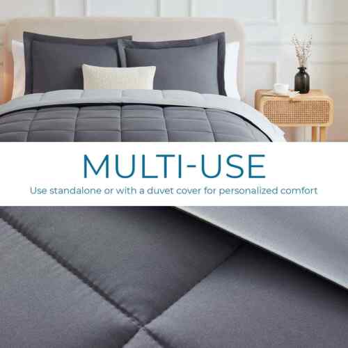 Quilted Down Alternative Comforter, Ultra Soft all season Comforter Duvet Insert - Image 35