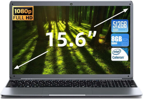 SGIN 15.6'' Laptop 8GB RAM 512GB SSD with Intel Celeren Up to 2.4GHz Type-C - Image 12