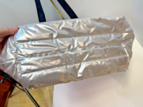 LeSportsac Carlin Zip Top Tote Large Bag Silver Patent RARE NWT MSRP $150 - Image 5