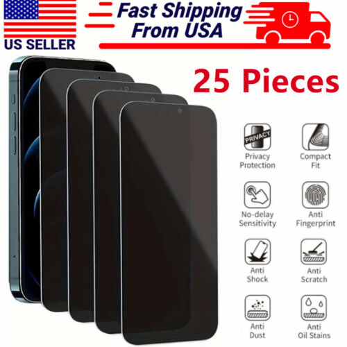 Wholesale Privacy Tempered Glass Screen Protector for iPhone 16 15 14 13 Pro Max