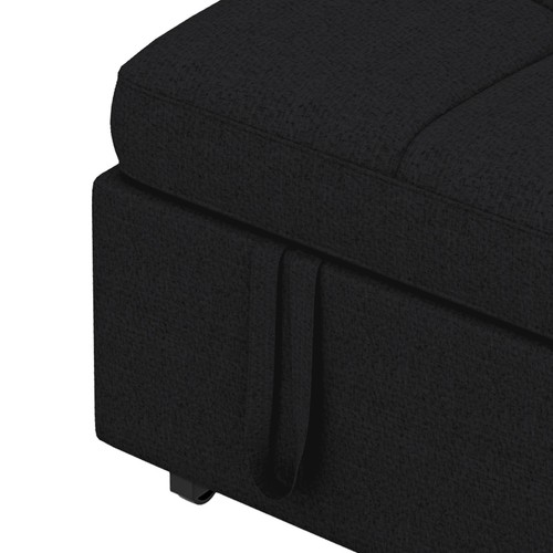 55" Black Sleeper Sofa 3 in 1 Convertible Sofa Bed Loveseat Linen Futon Couch - Image 6