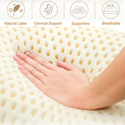 Talalay Natural Latex Pillow, Medium Support Bed Pillow Helps Relieve Pressure - Image 3