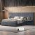 Queen Size Upholstered Platform Bed with Big Headboard, Bedroom Furniture, Velve Queen Size Upholstered Platform Bed with Big Headboard, Bedroom Furniture, Velve