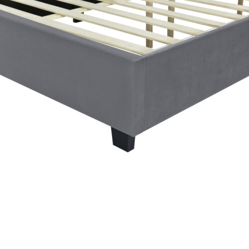 Queen Size Upholstered Platform Bed with Big Headboard, Bedroom Furniture, Velve - Image 9