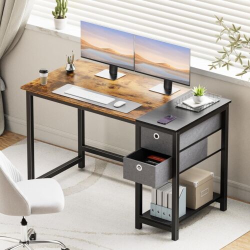 40-55 Inch Home Office Computer Desk with Drawer Writing Desk Work Desk PC Table - Image 3