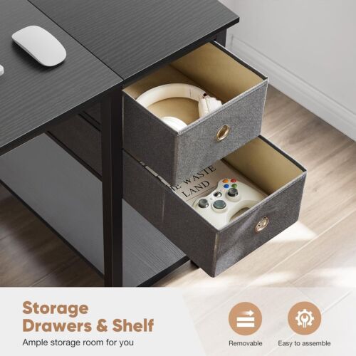 40-55 Inch Home Office Computer Desk with Drawer Writing Desk Work Desk PC Table - Image 24