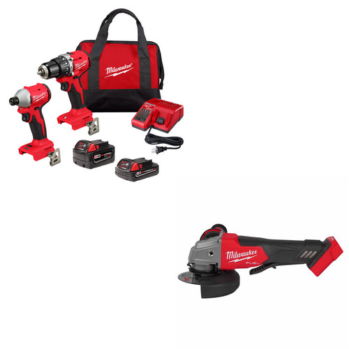 M18 18V Lithium-Ion Cordless Combo Kit (2694-25),  (2) Batteries, Charger, Bag