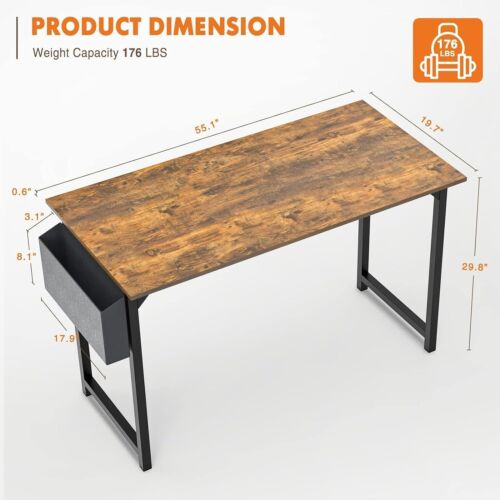 31-63" Modern Office Computer Desk Writing Work Study Table with Storage Bag - Image 15
