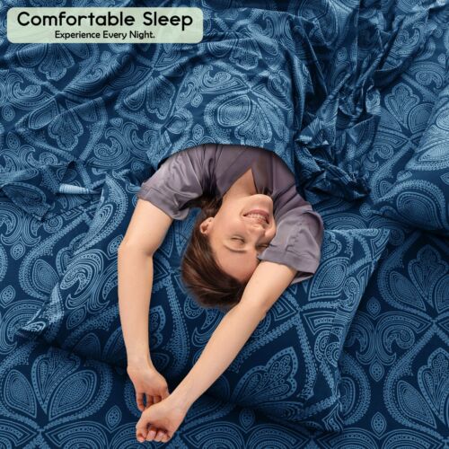 Deep Pocket 6 Piece Bed Sheet Set 1800 Series Microfiber Comfort Paisley Sheets - Image 26