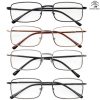 Reading Glasses Mens Womens 4 Pack Metal Frame Readers Eyeglasses Spring Hinge Reading Glasses Mens Womens 4 Pack Metal Frame Readers Eyeglasses Spring Hinge