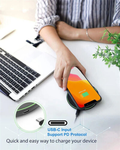 15W Max Wireless Fast Charger Charging Pad for Samsung Phone Buds iPhone AirPods - Image 11