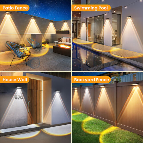 LED Solar Power Fence Lights Deck Door Wall Stair Step Outdoor Garden Decor Lamp
