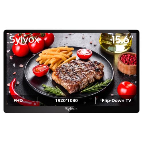 SYLVOX 15.6'' Under Cabinet TV Kitchen TV 1080P FHD Flip-Down 2024 Latest Mode