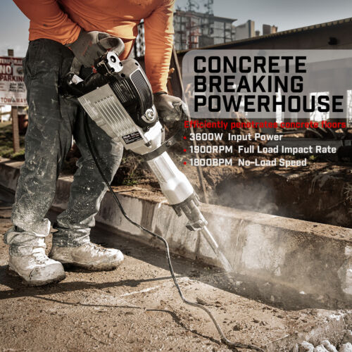 XtremepowerUS 3600W Electric Jack Hammer Demolition Concrete Breaker 2 Chisel