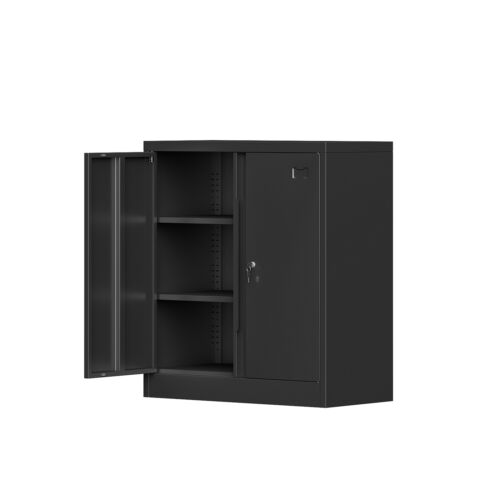 Metal Kitchen Pantry Storage Cabinet Cupboard with Lockable Doors & 2 Shelves - Image 18